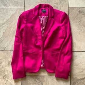 Soft magenta sweater blazer | one- button, lined